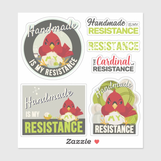 "Handmade is My Resistance" olive lime Collection Aufkleber (Blatt)