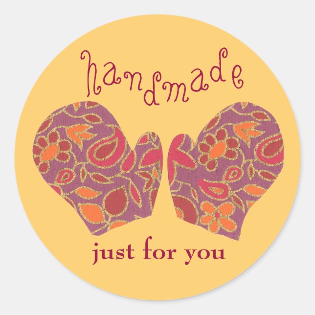 "Handmade Just for You" Aufkleber (Vorderseite)
