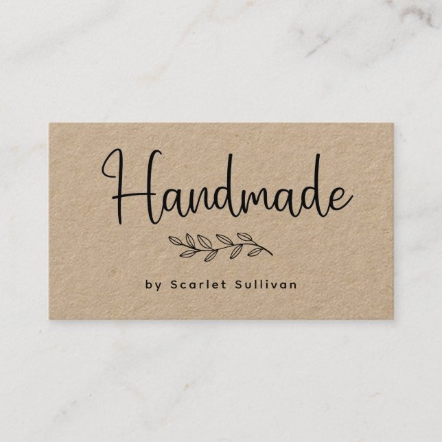 Handmade Kraft Laurel Business Card Visitenkarte (Vorderseite)