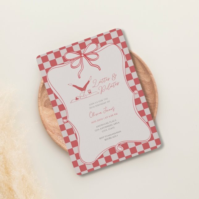 Handmade lattes and pilates bithday einladung (Von Creator hochgeladen)