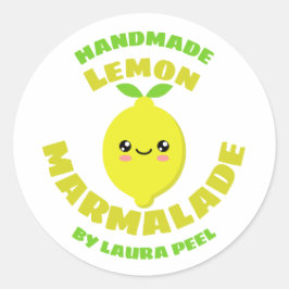 Handmade Lemon Marmalade Runder Aufkleber