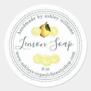 Handmade Lemon Soap Bio Business Runder Aufkleber