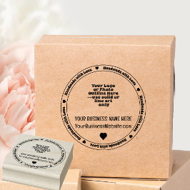 Handmade mit Liebe Business Promo - monochromatisc Gummistempel