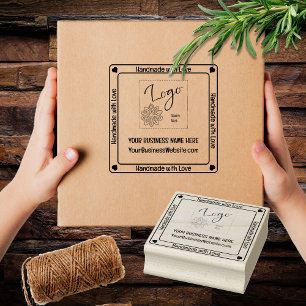 Handmade mit Liebe Business Promo - monochromatisc Gummistempel