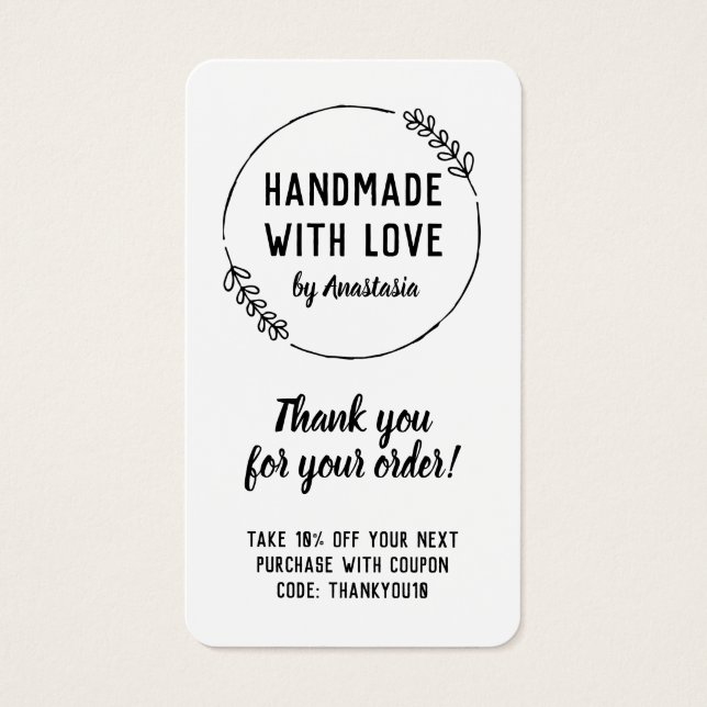 Handmade mit Liebe Doodle Wreath Vielen Dank (Vorderseite)