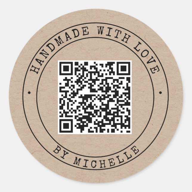 Handmade mit Liebe elegante Drehkraft Classic Ro Runder Aufkleber (Vorderseite)