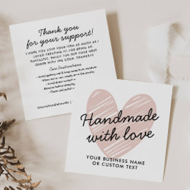 Handmade mit Liebe Herzlichen Dank Juwelenpflege Begleitkarte