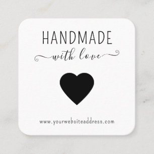 Handmade mit Liebe Herzstück QR Code Logo Social M Quadratische Visitenkarte