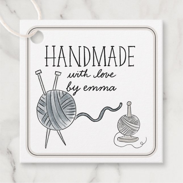 Handmade mit Liebe Knetgarn Vielen Dank Geschenkanhänger (Vorderseite)