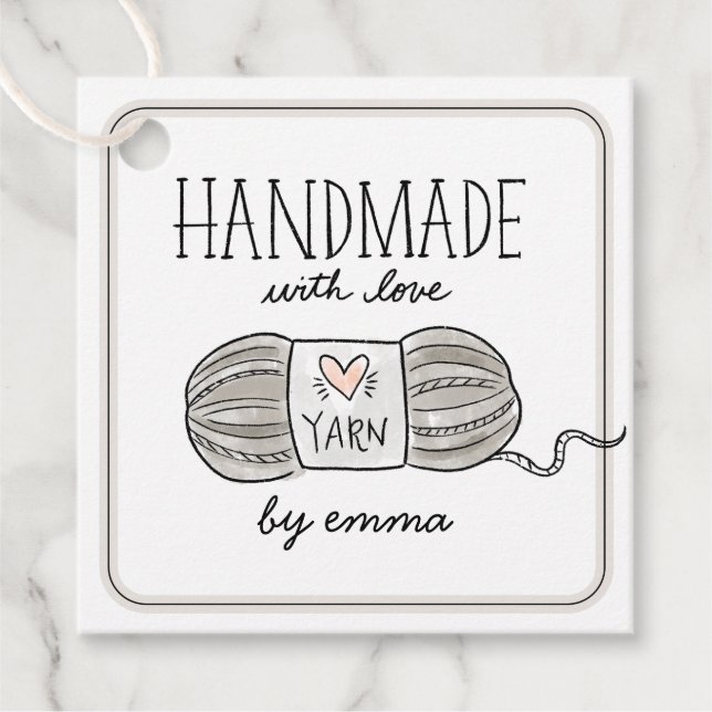 Handmade mit Liebe Knetgarn Vielen Dank Geschenkanhänger (Vorderseite)