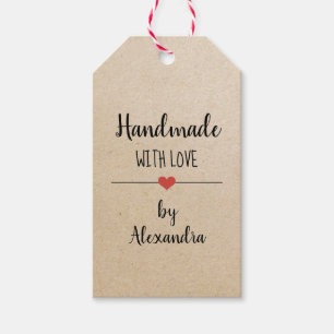 Handmade mit Liebe-kraft-Skript-benutzerdefinierte Geschenkanhänger