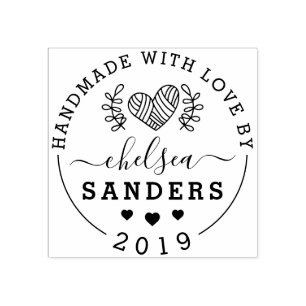 Handmade mit Liebe Niedliche rustikale Schriftzeic Gummistempel