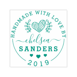 Handmade mit Liebe Niedliche rustikale Schriftzeic Permastempel