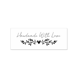 Handmade mit Liebe Script-Blätter Gummistempel