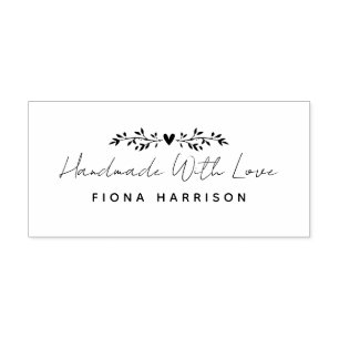 Handmade mit Liebe Script-Blätter Gummistempel