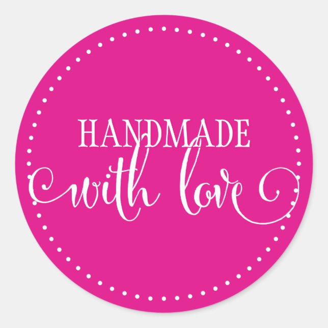 HANDMADE MIT LIEBE SIEGEL Modernes, stilvolles Dre Runder Aufkleber (Vorderseite)