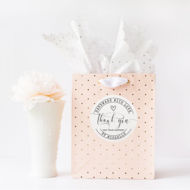 Handmade mit Liebe Vielen Dank Aufkleber (Von Creator hochgeladen)