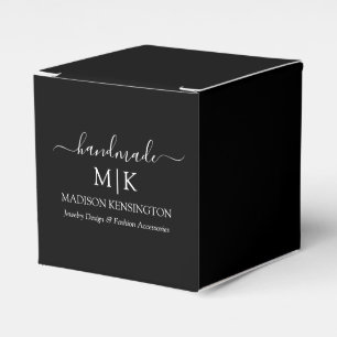 Handmade Monogram oder Add Logo Business Black Geschenkschachtel