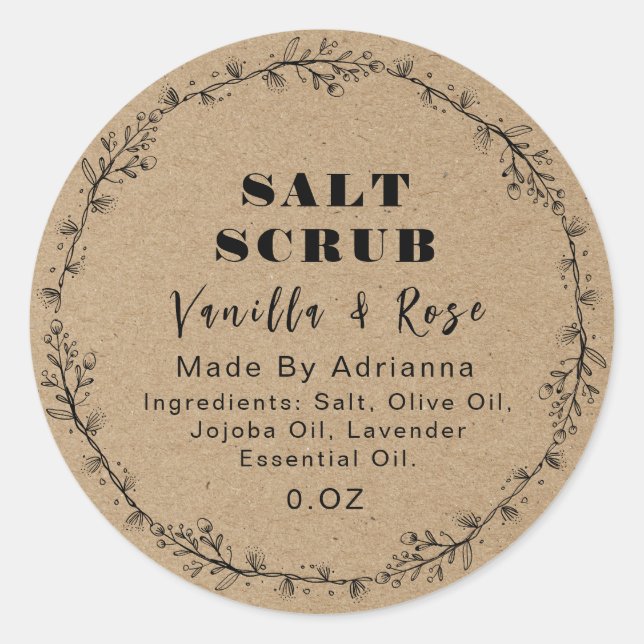 Handmade Product Label Runder Aufkleber (Vorderseite)