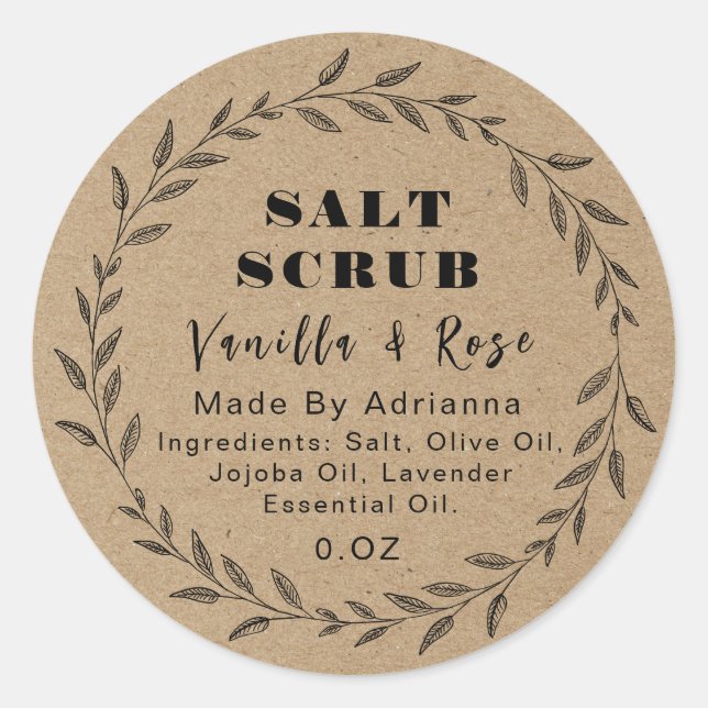 Handmade Product Label Runder Aufkleber (Vorderseite)