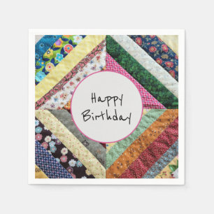 Handmade Quilt Muster Geburtstag Serviette