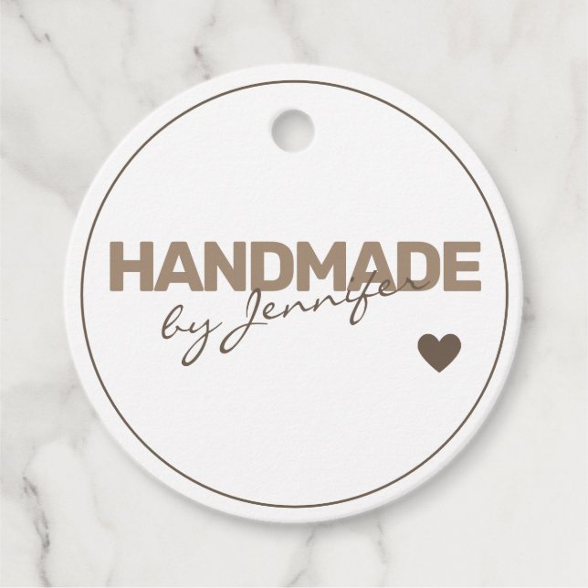 Handmade Rustic Natural Paper Simple Style Heart Geschenkanhänger (Vorderseite)