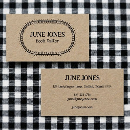 Handmade Schriftart Wonky Chic Custom Whimsical Kr Visitenkarte