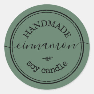 Handmade Script Black Border Product Label Runder Aufkleber
