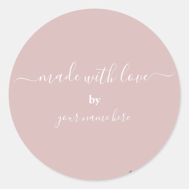 Handmade Simple Elegant Packaging Runder Aufkleber (Vorderseite)