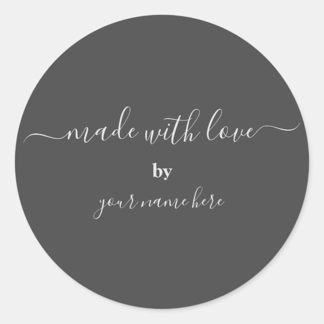 Handmade Simple Elegante Packaging Classic Round Runder Aufkleber (Vorderseite)