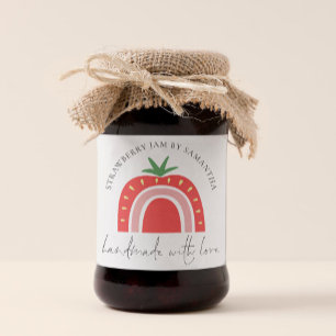 Handmade Strawberry Jam Rainbow Name Quadratischer Aufkleber