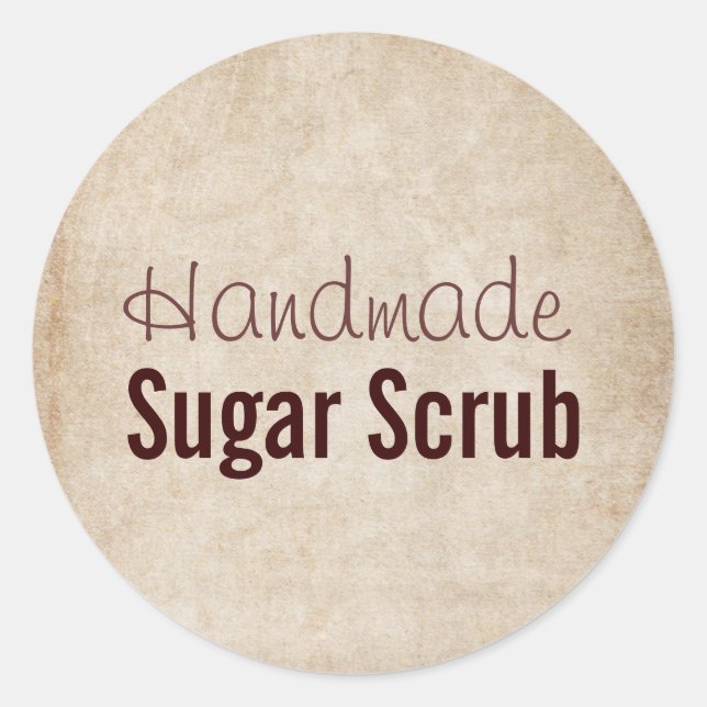 handmade Sugar Scrub Runder Aufkleber (Vorderseite)
