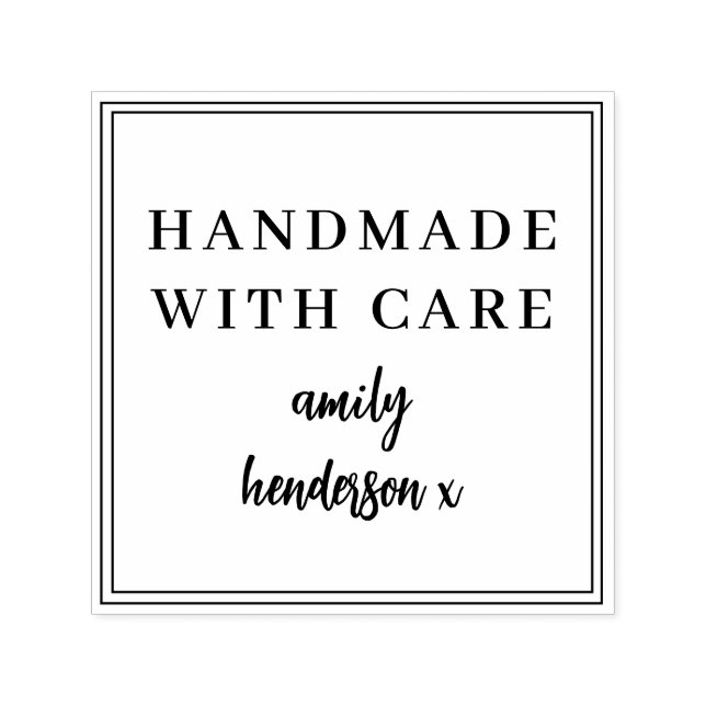 Handmade with Care | Modern Minimal Stylish Design Permastempel (Design)