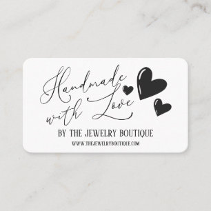 Handmade with Liebe Hearts Script Etsy Zuhause Cra Visitenkarte