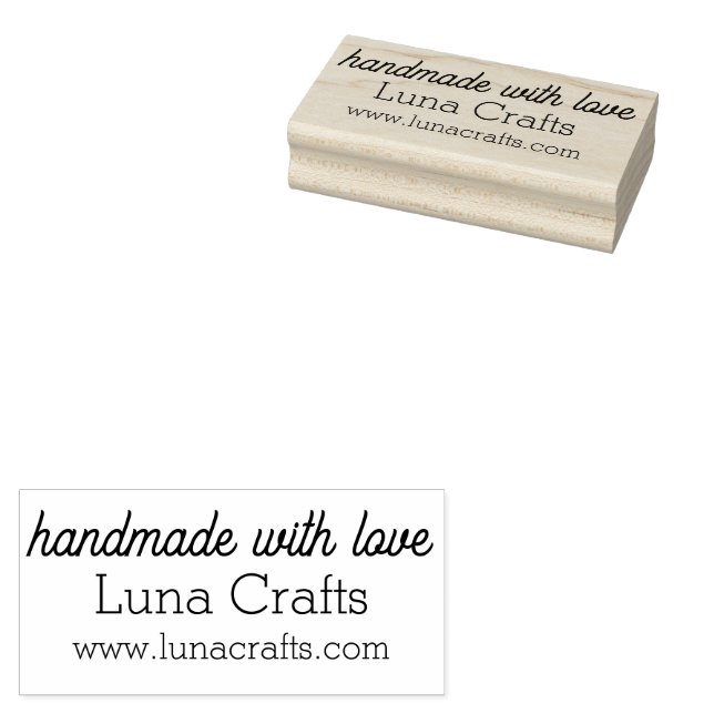 Handmade with Love Company Name & Website Rubber  Gummistempel (Stempel)