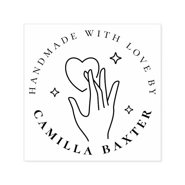 Handmade With Love | Custom Small Business Logo Permastempel (Design)