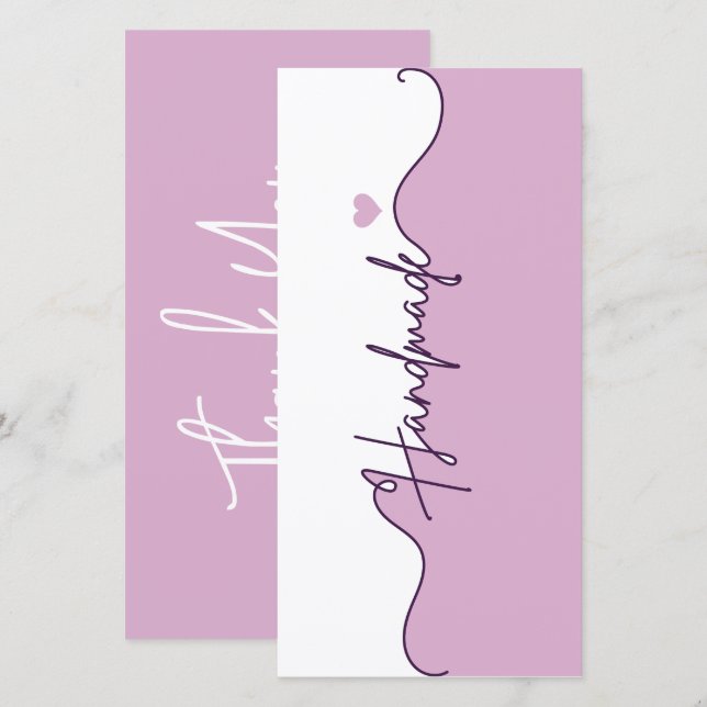 Handmade With Love Floral Small Business Packaging Dankeskarte (Vorne/Hinten)