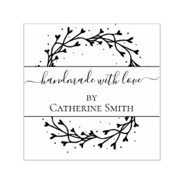 Handmade with Love flower Rubber Stamp Permastempel