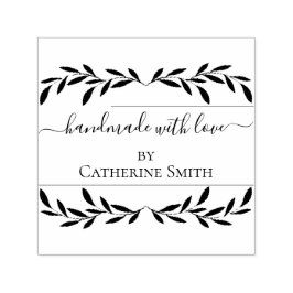 Handmade with Love flower Rubber Stamp Permastempel