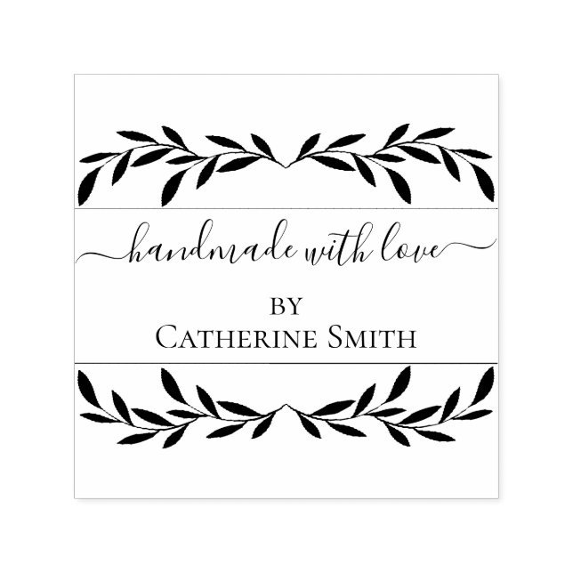 Handmade with Love flower Rubber Stamp Permastempel (Design)