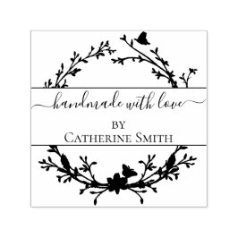 Handmade with Love flower Rubber Stamp Permastempel