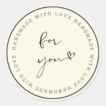Handmade With Love Kreisaufkleber