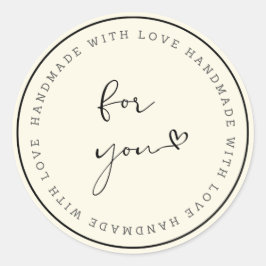 Handmade With Love Kreisaufkleber  Runder Aufkleber
