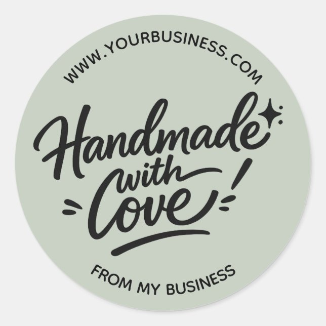 Handmade With Love Packaging Sticker (Vorderseite)