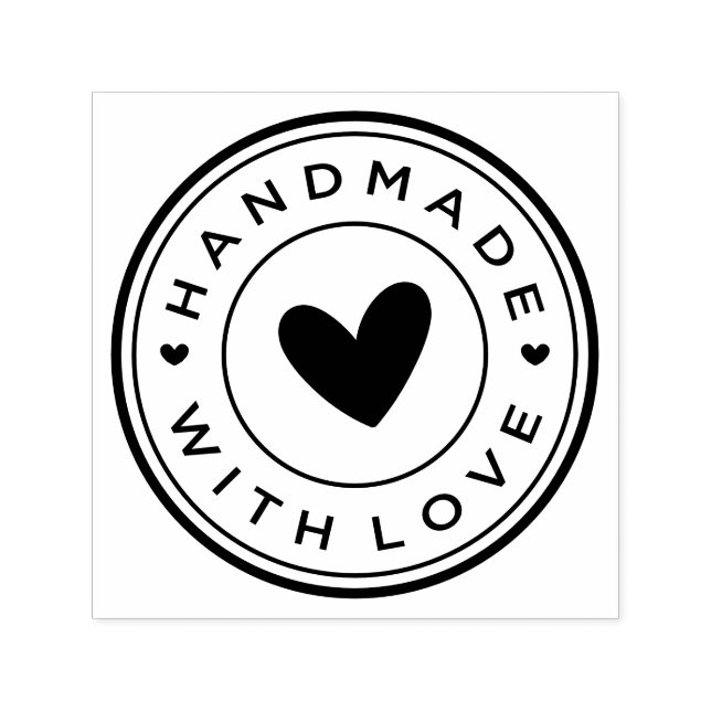 Handmade With Love Round Icon Permastempel (Design)