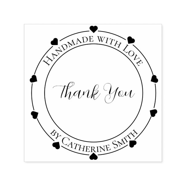 “Handmade with Love” Rubber Stamp Permastempel (Design)