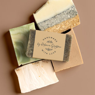 Handmade With Love Rustic Heart & Leaves Wreath Gummistempel