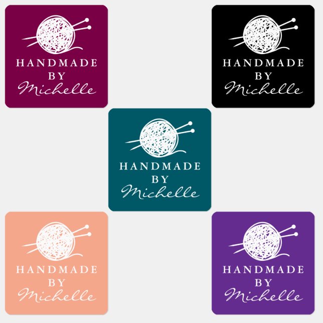 Handmade wool knitting symbol custom DIY clothing Etiketten (Gruppe)