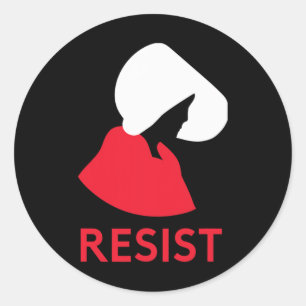 Handmaid Resist Feminist Protest Runder Aufkleber