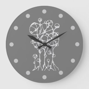 Handmalerei - Abstrakte Baumgruppe 2 Große Wanduhr